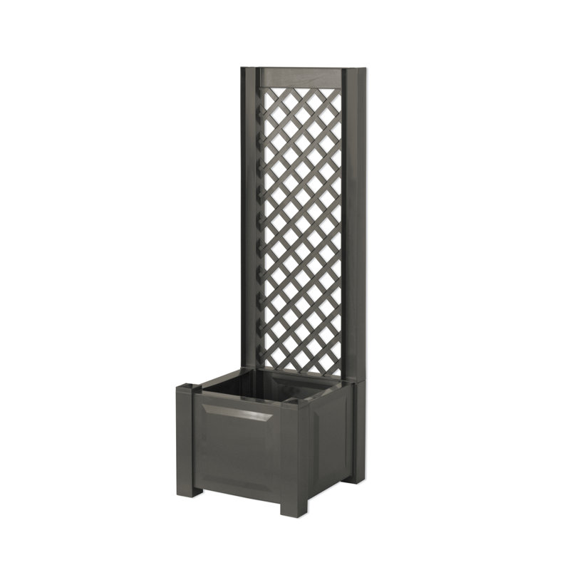 Aalisha Plastic Outdoor Planter Box, Anthracite, Set of 1