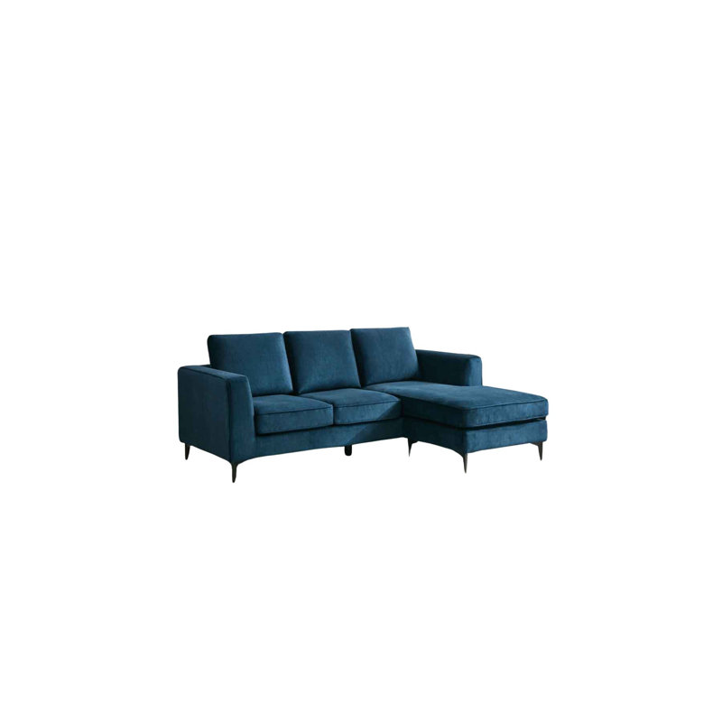 Carmen Modern 3 Seater Chaise Sofa, Blue