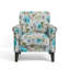 Fauteuil d'appoint à accoudoirs roulés l 33,5 po avec garniture cloutée et pieds en bois massif-540244670