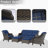 Brown 5-Pieces Outdoor Patio Conversation Sectional Seating Set with Blue Cushions and Ottoman-1391852840
