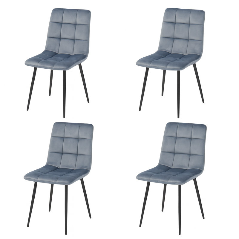 Adalaina 47cm H Tufted Velvet Upholstered Metal Armchair, Blue