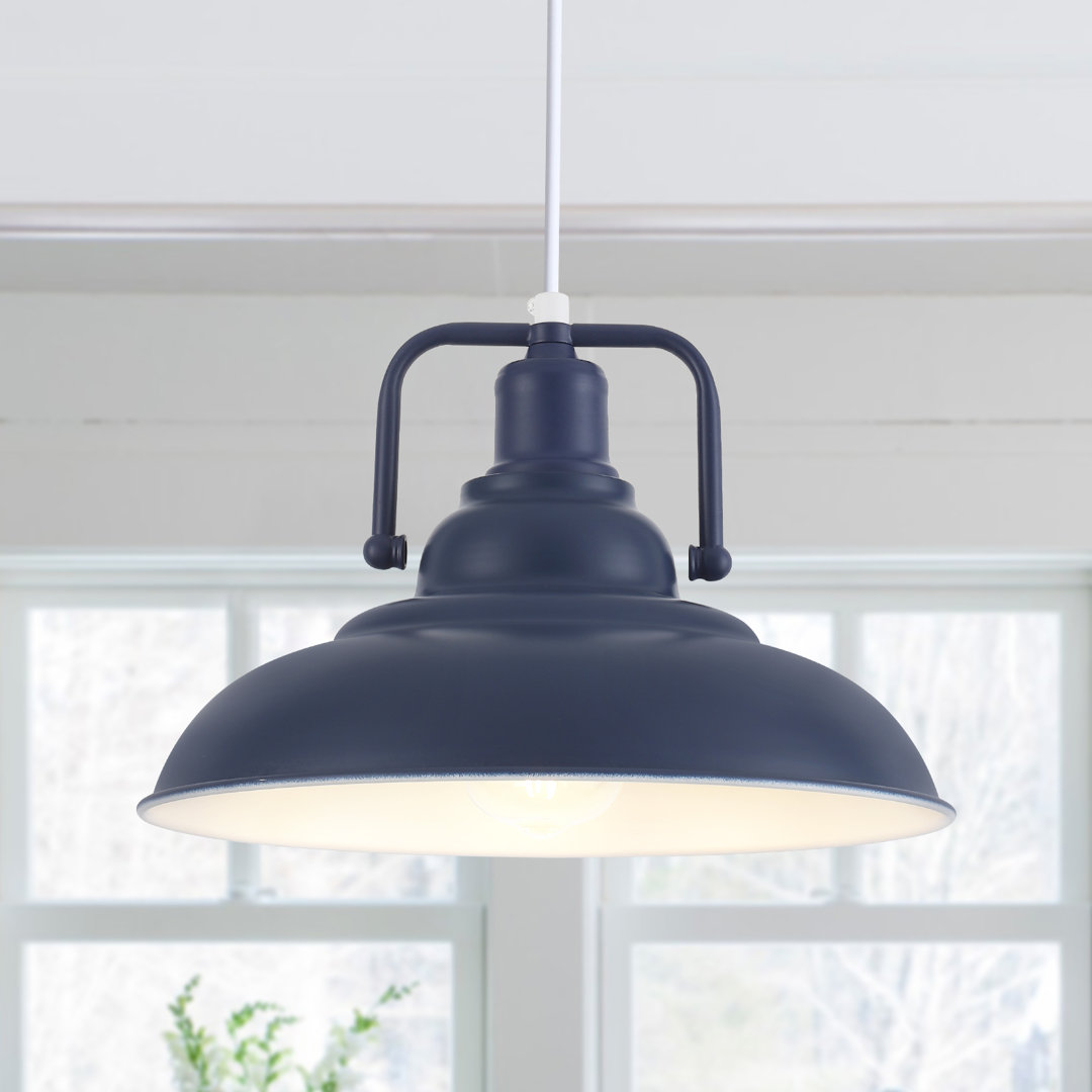 Bekbele 1 - Light Dome Industrial Kitchen Pendant Lights, Adjustable Farmhouse Chandelier with Metal Dome Shade for Kitchen Island Dinning Room-12.59"W x 69.88"H Breakwater Bay Shade 