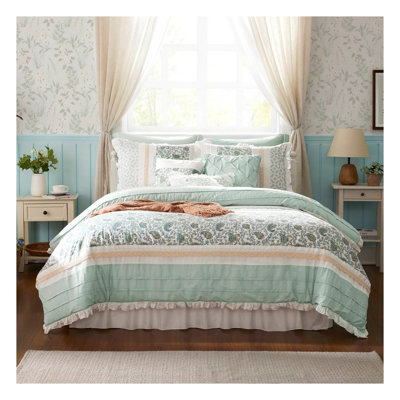 Ensemble d'édredon 9 pièces pour lit très grand avec coussins décoratifs Aqua, certifié Oeko-Tex