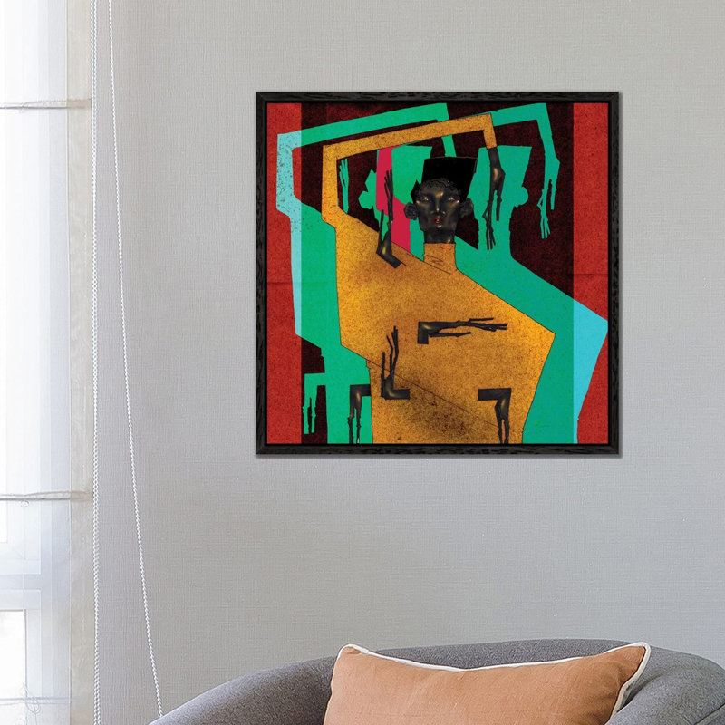 Voguer II by DEMÖ - Painting on Canvas, Black Framed, 66.04cm H x 66.04cm W x 3.81cm D