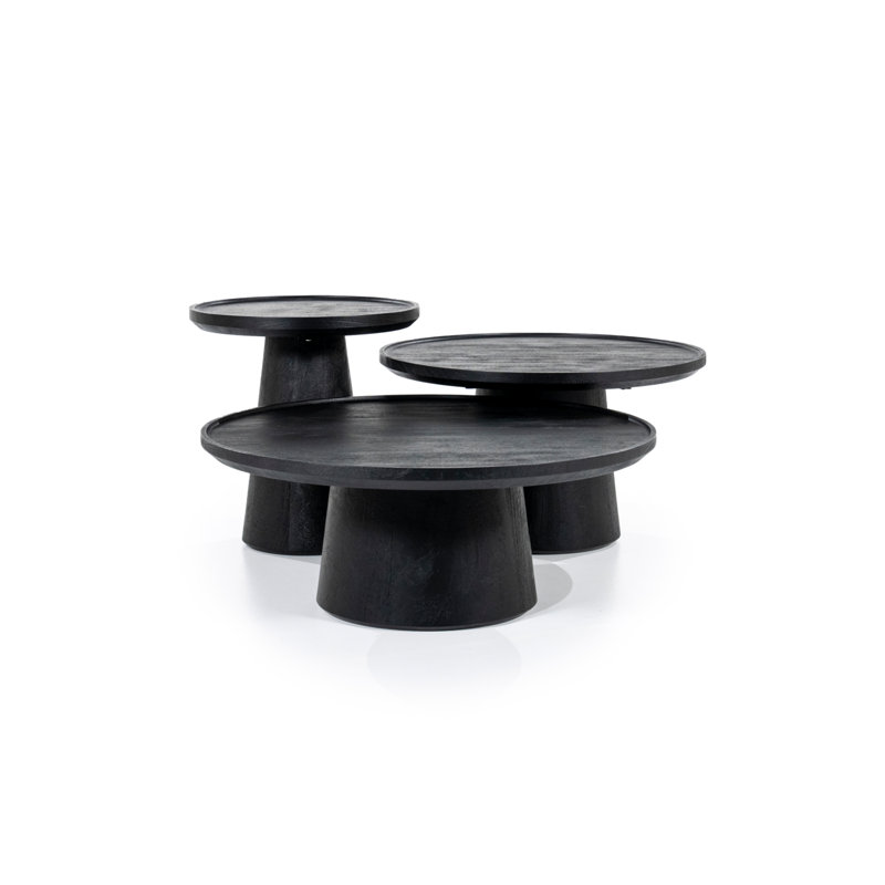 Ron Solid Wood End Table, Black
