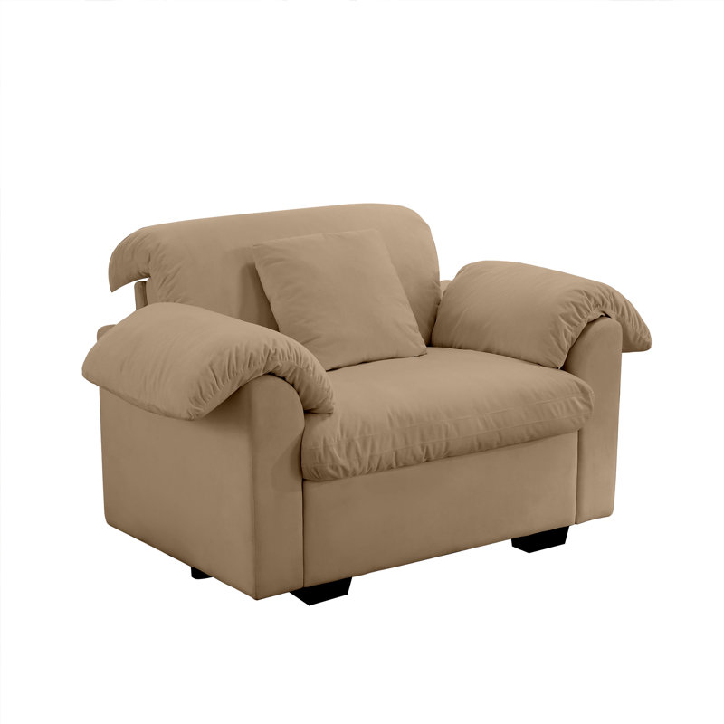Chaise d'appoint rembourrée en tissu, Velours havane
