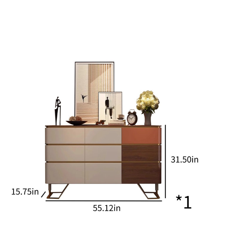 Buffet décoratif Designer, H 31,5 po x l 55,12 po x P 15,75 po