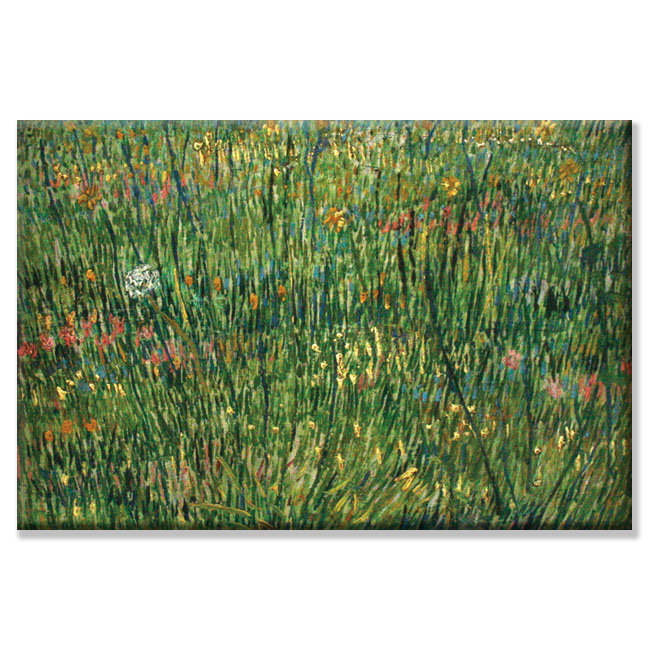 «Patch of Grass» par Vincent Van Gogh - reproduction, H 44 po x l 66 po, No Frame