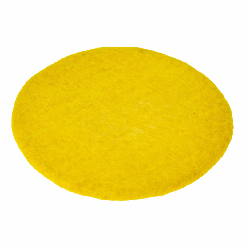 Napperon en feutre fait à la main: soleil, Jaune