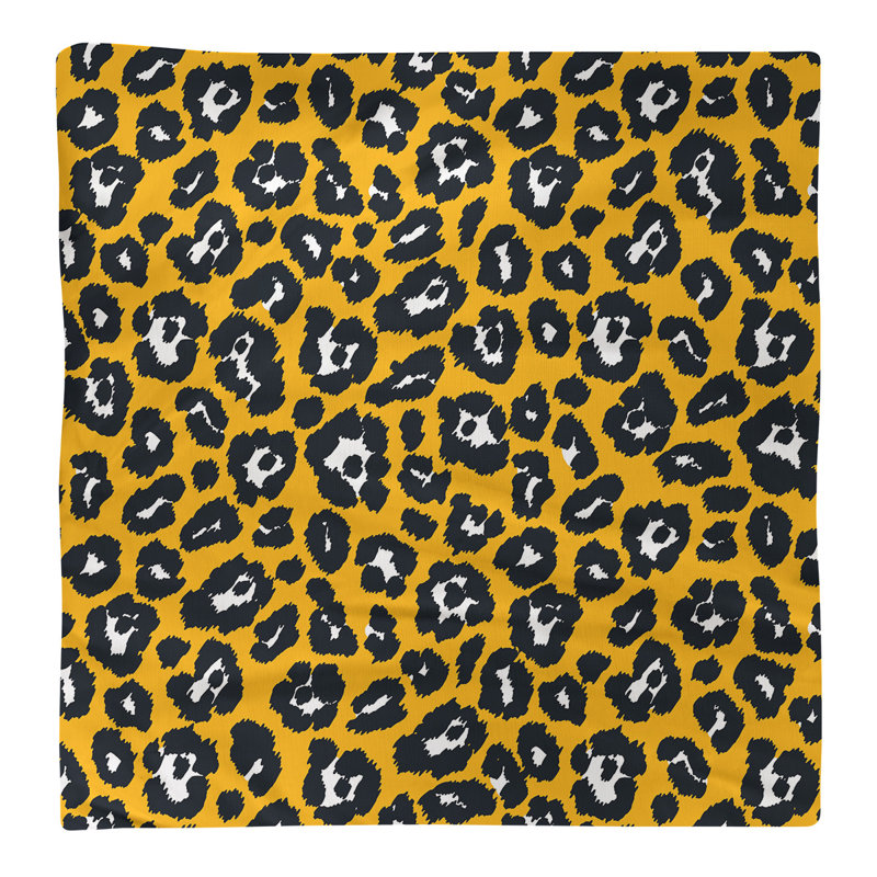 Cotton Animal Print Square Napkin, 10" x 10", Gold/White