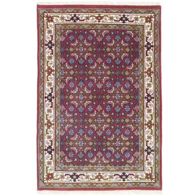 Red Floral Tribal 4X6 Indo-Bidjar Oriental Rug