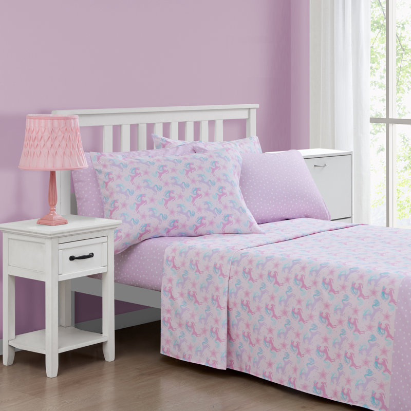 Dancing Unicorn Pink Sheet Set, Full Sheet Set + 4 Additional pieces