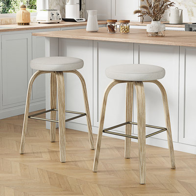 Ensemble de 2 tabourets de bar pivotants de style Mid-Century moderne