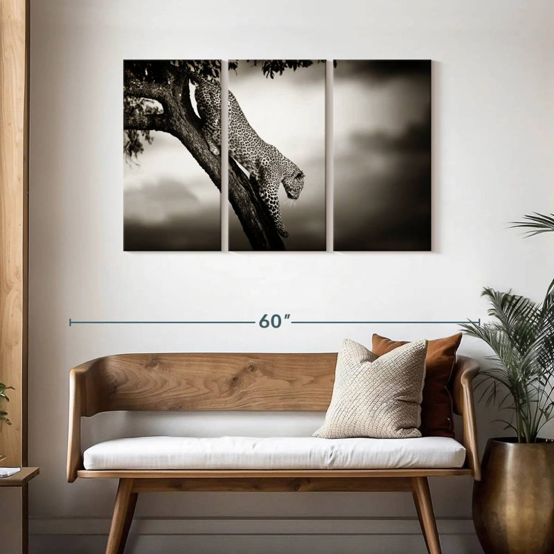 Leopard Coming Down, 28" H x 45" W
