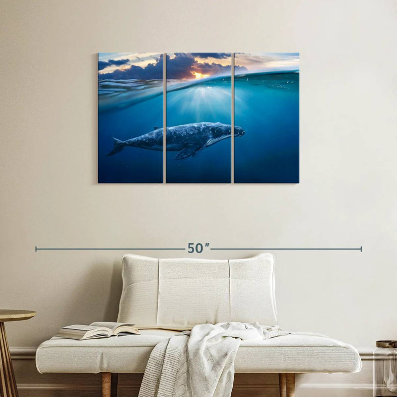 Brampt Blue Ocean Whale, 24" H x 38" W