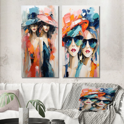 «Whimsical Fashion Gril», 2 pièces sur toile