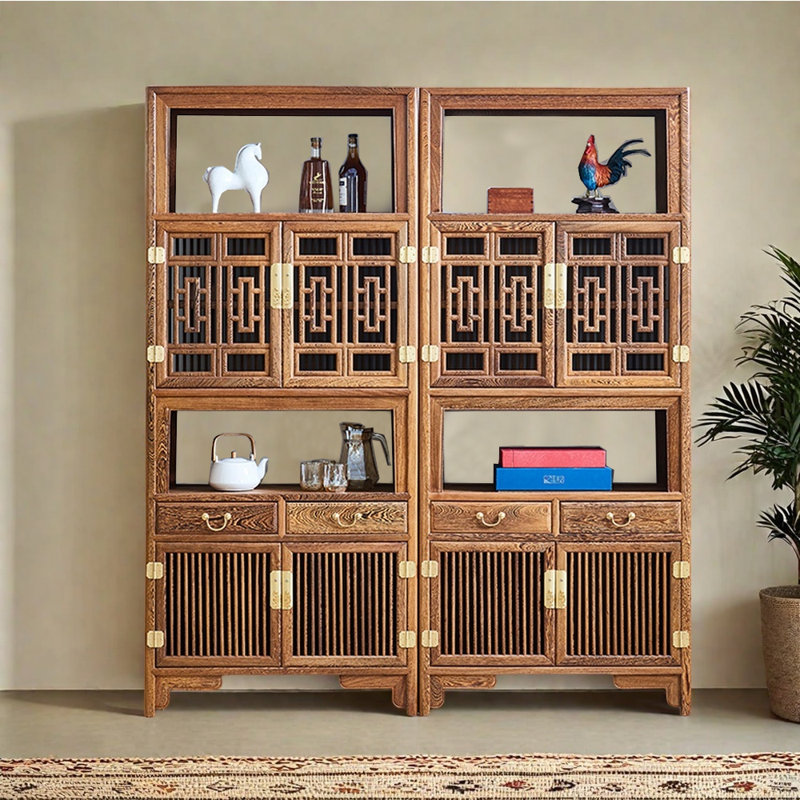 New Chinese style grid format bookcase