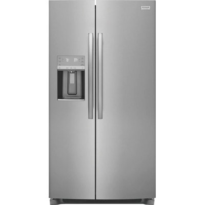 Frigidaire Gallery 4‑Piece Stainless Steel Kitchen Appliance Package With Side‑By‑Side Refrigerator, Gas Range, Dishwasher, And Microwave