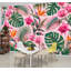 Papier peint adhésif auto-adhésif moderne pour la chambre à coucher avec fleurs tropicales et feuilles de palmier Jungle