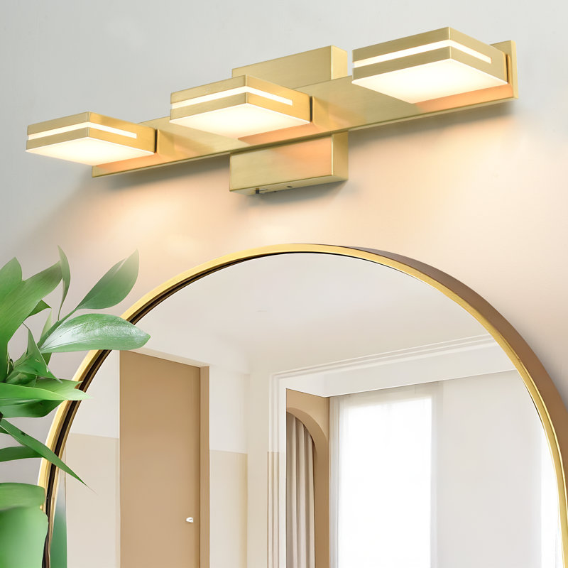 Modern Dimmable LED Vanity Lights for Mirror 5 CCT Adjustable LED Vanity Light, Brushed Gold, 3 Lights