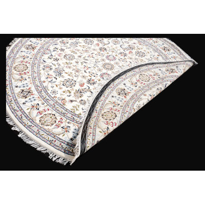 Walton Hand-Knotted High-Quality Cream/Yellow/Blue/Red Round Area Rug