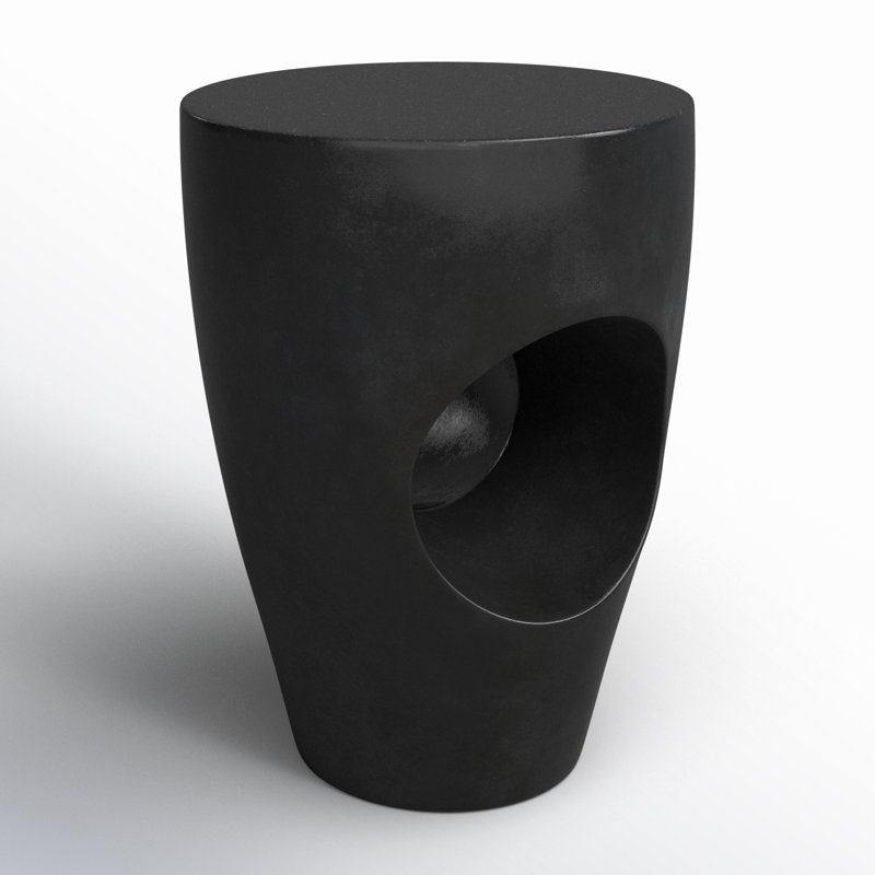 Avoriaz Concrete Top End Table, Black