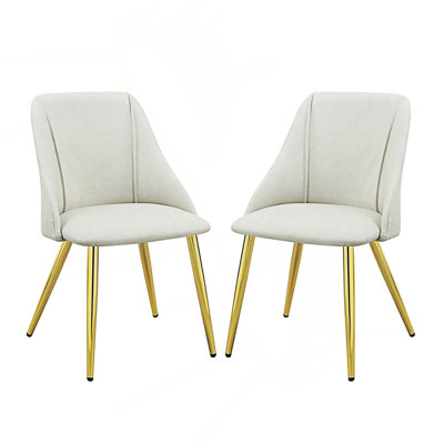Ensemble de 2 chaises de salle à manger rembourrées avec pieds en métal