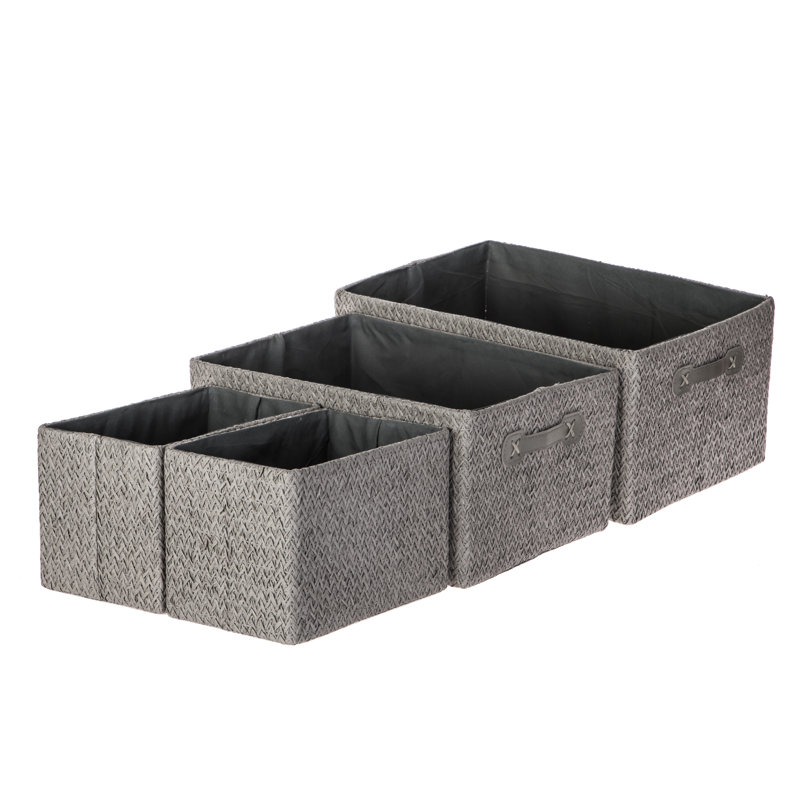 Ensemble de paniers 3 pièces chambre, Gris