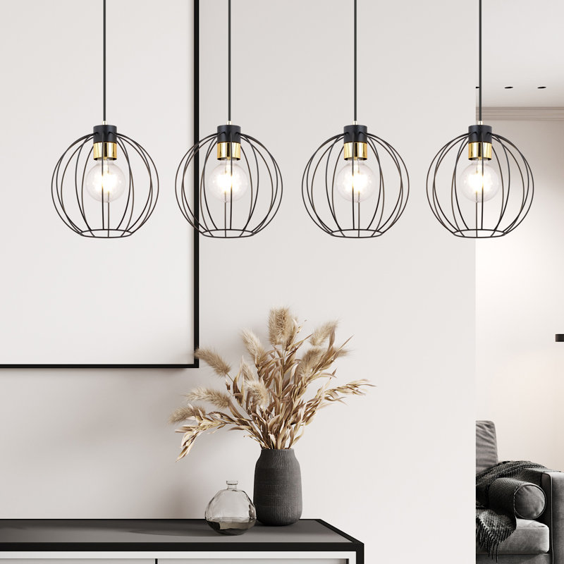 Abraheem 4 - Light Steel Pendant, Black