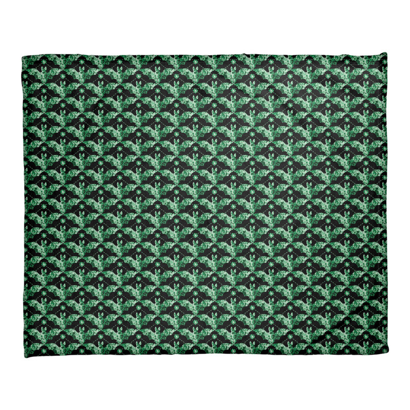Katelyn Elizabeth Sewn Throw Blanket, 62.5" W x 82.5" L, Green/Black