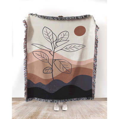  Botanical Art 100% Cotton Throw