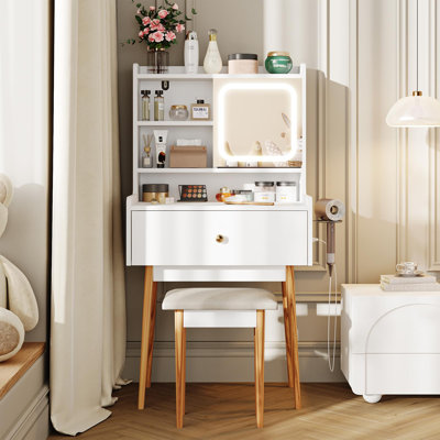 Small Makeup Vanity Desk With Mirror And Lights