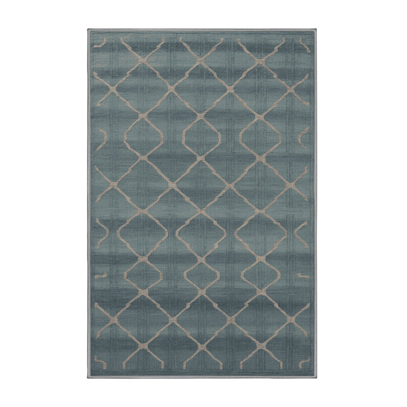 Tapis gris en treillis lavable à la machine, Runner 2' x 5'