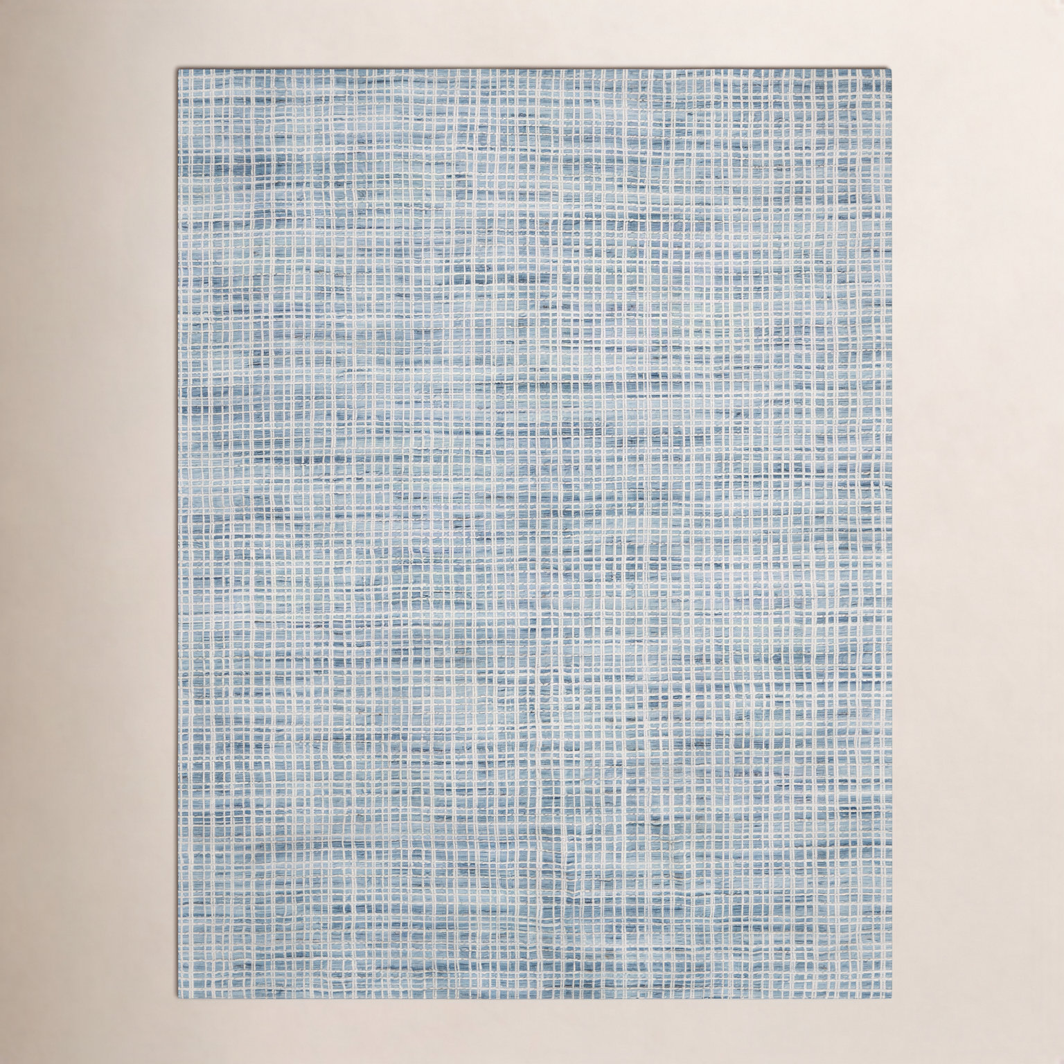 Hannon Blue Hand-Woven Geometric Rug, Rectangle 8'6" x 11'6"