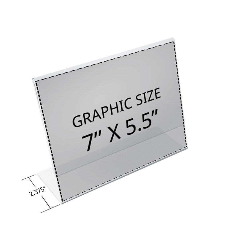 Clear Acrylic Horizontal Desktop Sign Holder Frame, 5.5" x 7"