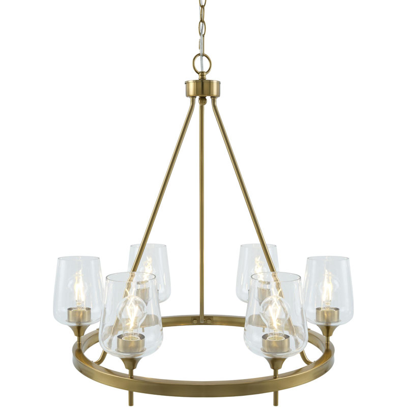 Jaliyah Chandelier, Clear, Brass