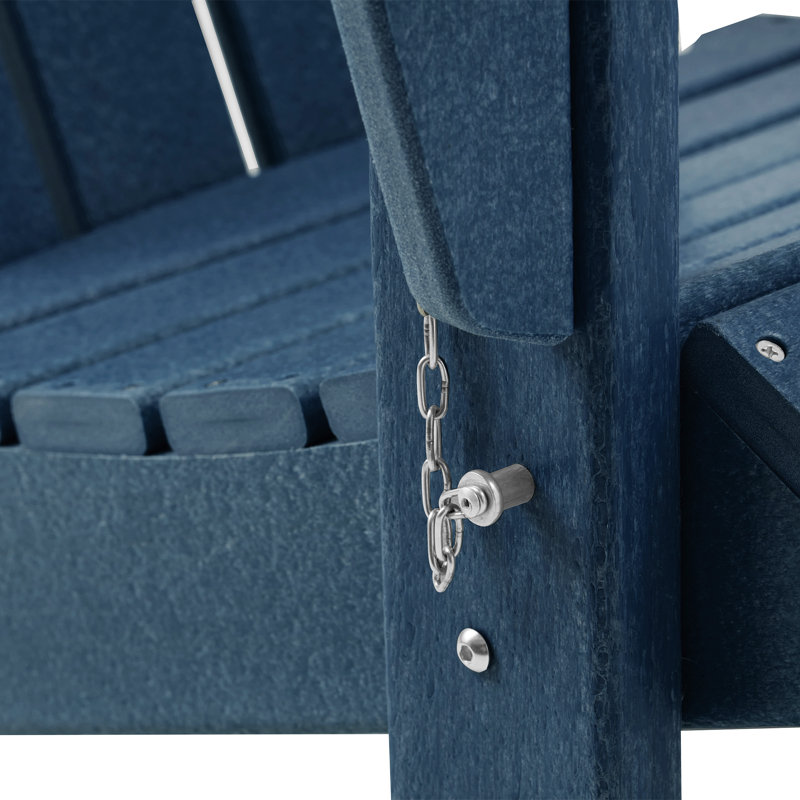 Chaise Adirondack pliante en plastique Delman, Bleu marine