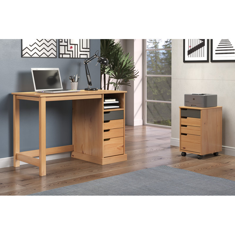Brugos 32cm Wide 4 -Drawer File Cabinet, Honey