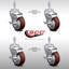 Ensemble de roulettes à tige filetée en polyuréthane pivotant 4 po 3/8 po SCC-101283478