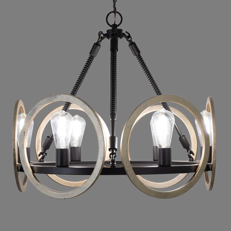 Mixon 6 - Light Wagon Wheel Chandelier