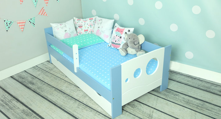 Humphrey Cabin Bed with Storage Included, 80 x 140cm, Blue