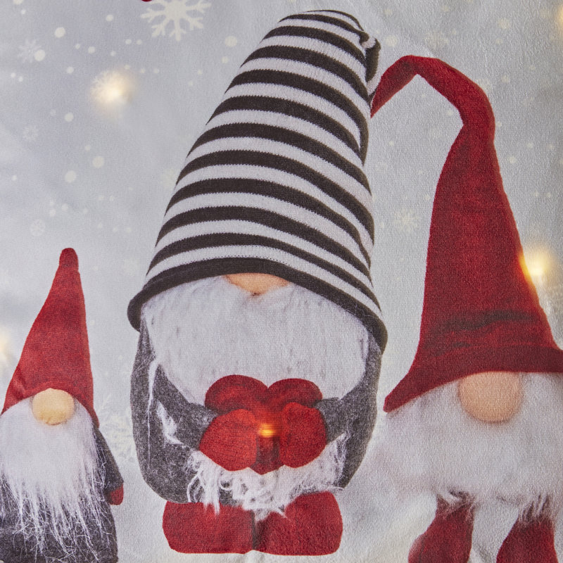 Christmas Merry And Bright Gonks Light Up Cushion Cover