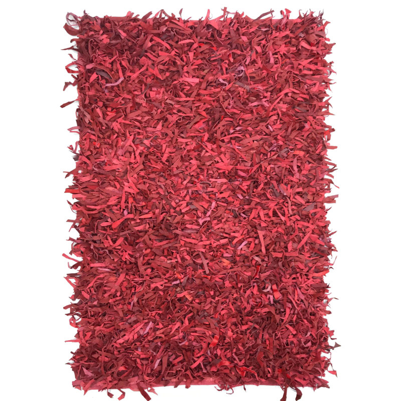 Tapis en cuir 95% cuir / 5% coton Shaggy Collection, Rectangle 8 pi x 10 pi