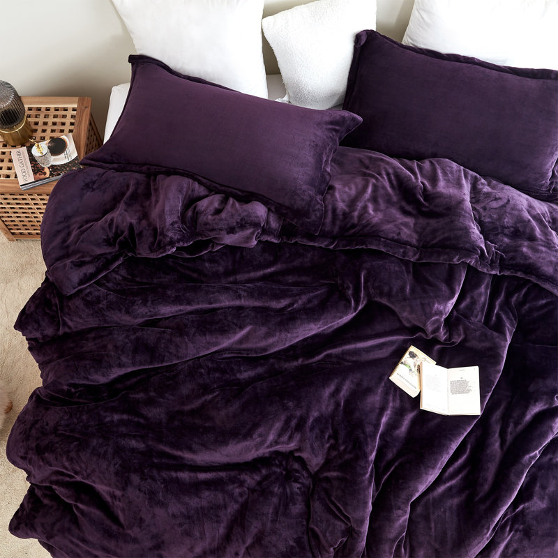Original Plush Velour Coma Inducer Oversized Comforter Set, Purple, Twin Comforter + 1 Standard Sham