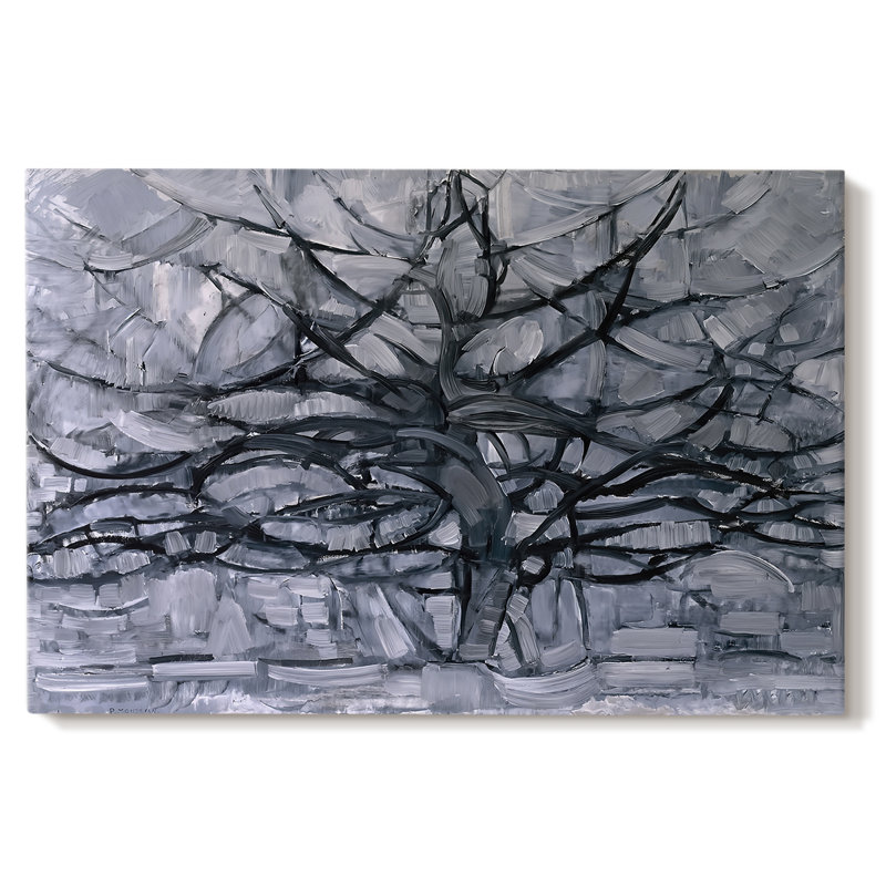L'arbre gris - Piet Mondrian - Toile tendue avec châssis - 1970, 32 x 48