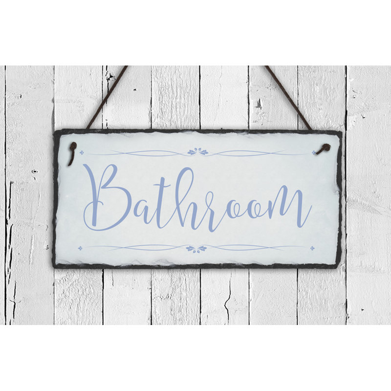 Plaque de salle de bain décorative à personnaliser, H 6 po x l 12 po