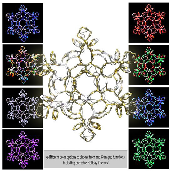 Snowflake Colour Changing RGBWW Lighted Display