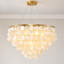 Lustre en fausse coquille à 6 niveaux avec chaîne réglable Gold