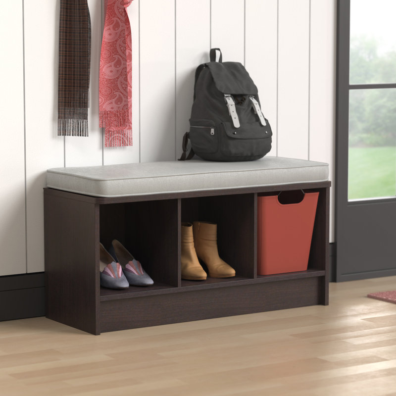 ClosetMaid Cubeicals 3-Cube Shoe Storage Bench, Espresso/Gray