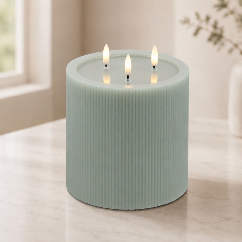 Bougie triple mèche FIA, Gris, vert